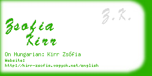 zsofia kirr business card